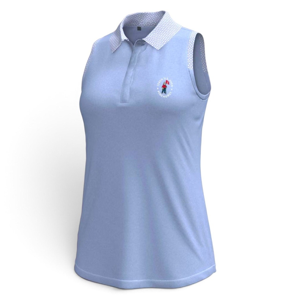 Under Armour Playoff 3.0 Polo Women Large Blue US Open Pinehurst Sleeveless NEW